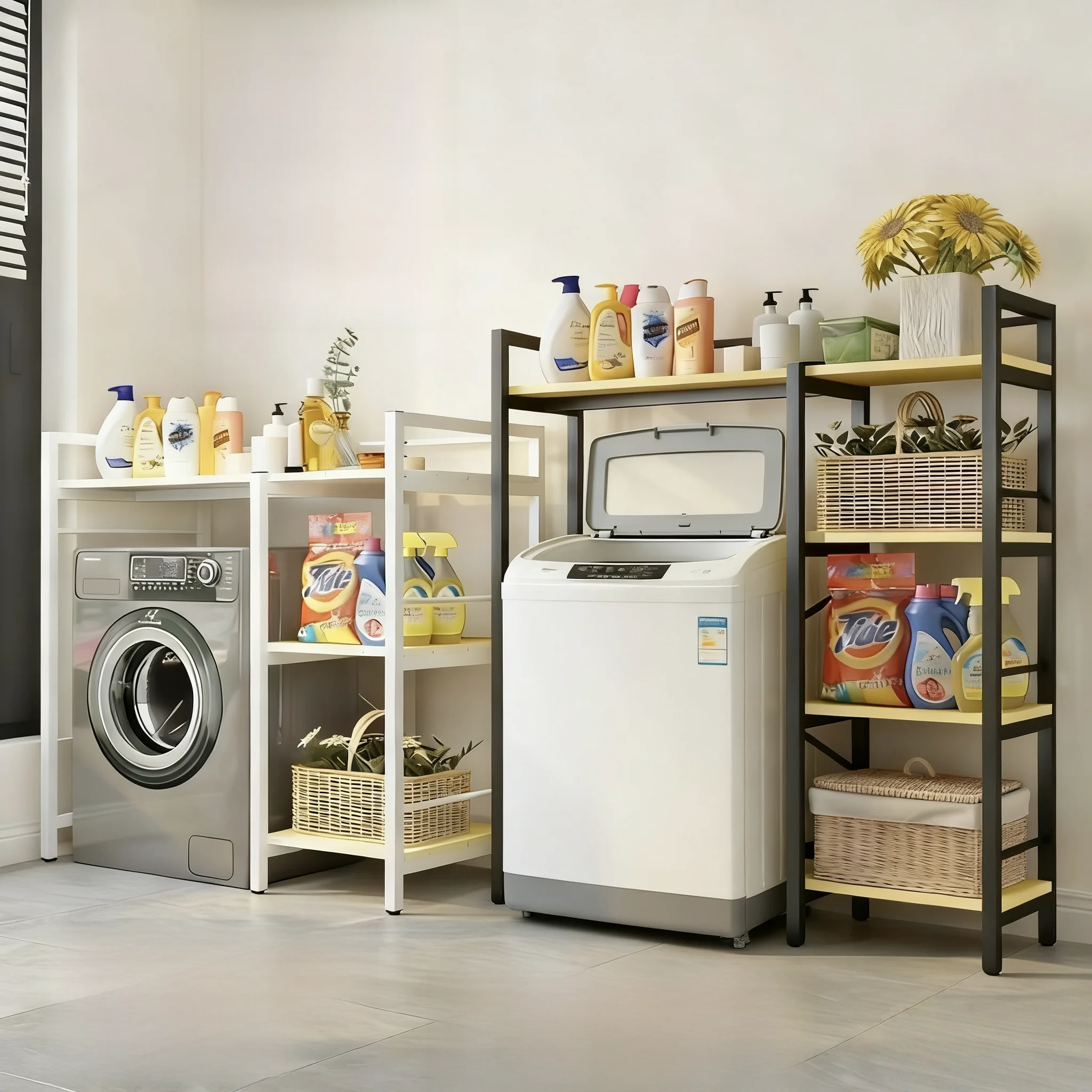 

Batoom Toilet Storage Ra Modern Simple Metal Waing hine elf Up-Opening Drum Batoom Organizer EASI Home