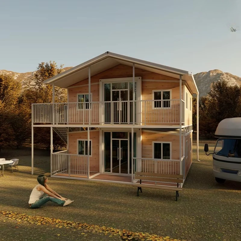 فيلا جاهزة حديثة سهلة التركيب منزل حاوية قابلة للطي من طابقين مع 3 غرف نوم منزل حاوية قابلة للتوسيع #1