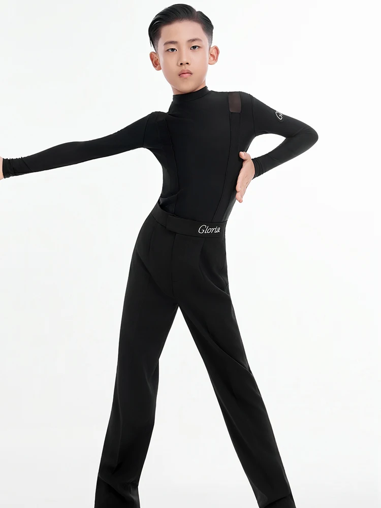 2025 neue Latin Dance Praxis Kleidung Für Jungen Langarm Latin Hosen Outfits Chacha Rumba Tango Latin Dance Kostüme XH 3510