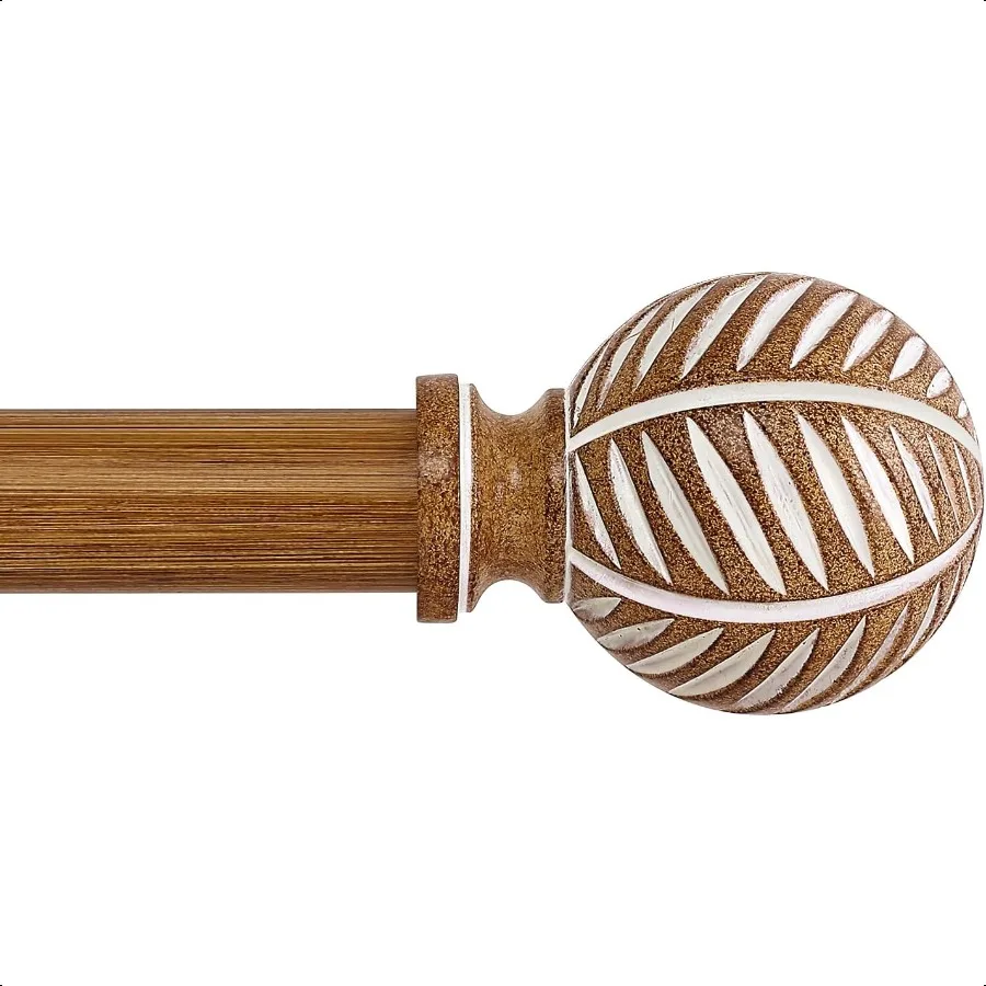 

Wood Boho Curtain Rods for Windows:Wooden Farmhouse Decorative Curtain Rod for Bedroom Living RoomHeavy Duty Adjustable Rustic