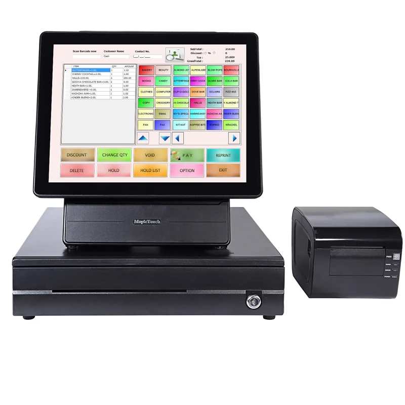 Multifunction 15 Inch Cash Register For Small Business