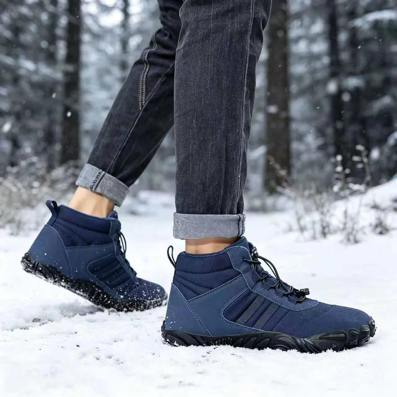 Botas de nieve para hombre, impermeables, con forro de felpa, botines hasta el tobillo, suela de goma antideslizante, ideales para actividades al aire libre, senderismo, esquí, calzado de invierno cálido para hombre.