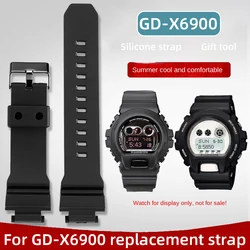 For Casio GD-X6900-1 Watch Strap G-SHOCK Three Eyes Resin Rubber 16mm Convex End Strap TPU Watch Band Bracelet Men Special Strap