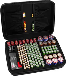 Battery Organizer Storage Box, Carrying Case Bag Holder- Holds 140+ Batteries AA AAA AAAA C D 9V- with Battery Tester