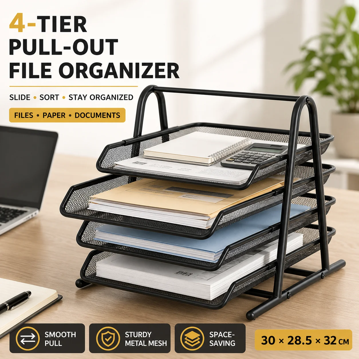 Desktop Filing Tray - Выдвижной органайзер для бумаг из черной