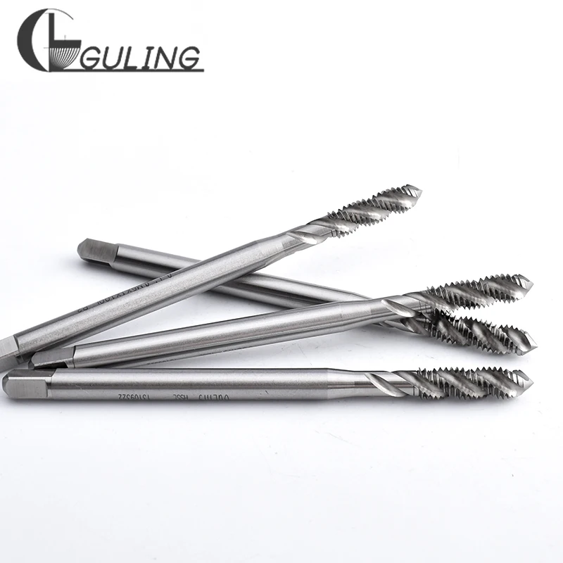 

GULING HSSE-M35 Стандартный длинный хвостовик JIS 100 150 мм, спиральный рифленый метчик M12 M14 M16 M3 M4 M5 M6 M8 M10, метчики с машинной резьбой