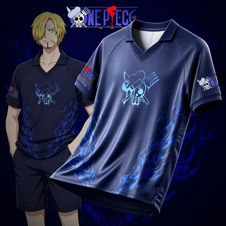 2027 New Arrivals Anime Breathable Ball Suit Skeleton Pirate Logo Personalized Luffy Straw Hat Team Casual Sports 3D Printed Top