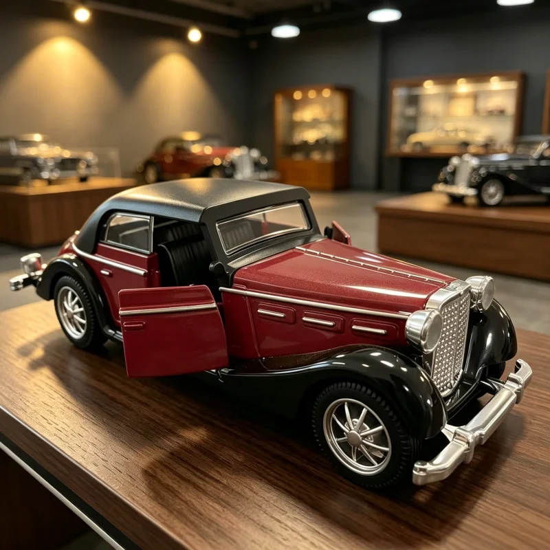 1/36 retro retro double-door alloy model car, open and close the car door pull back the model car, classic old car decoration co