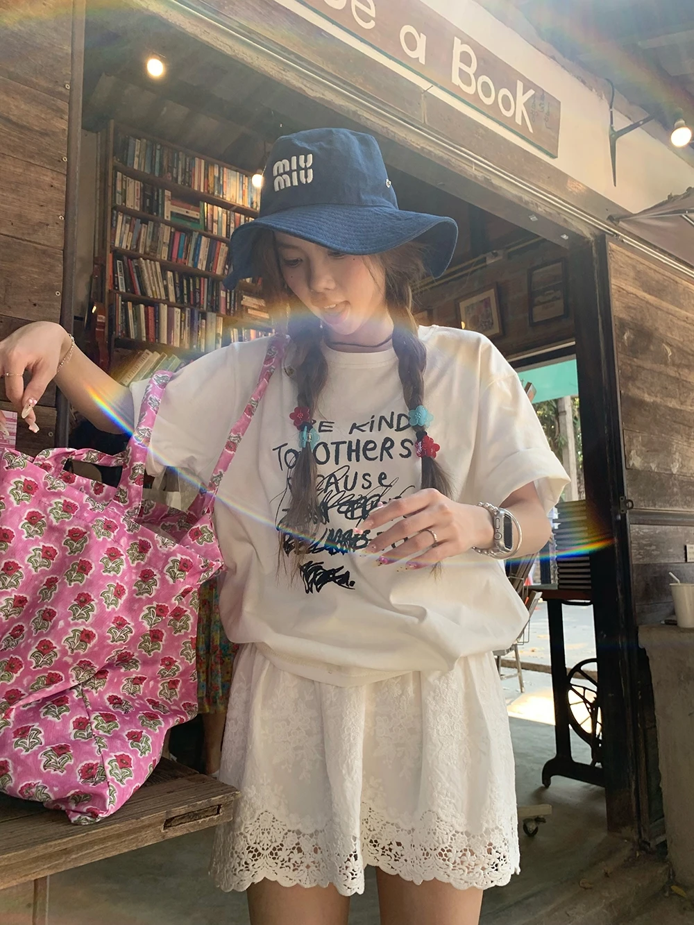 

Женская футболка свободного кроя с принтом, белая, хлопок, весна-лето, новинка