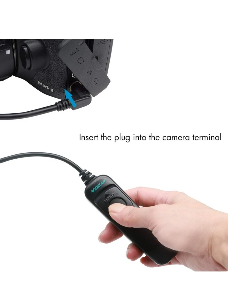 Interruptor remoto de liberação de obturador com fio AODELAN para autofoco, contínuo, único,