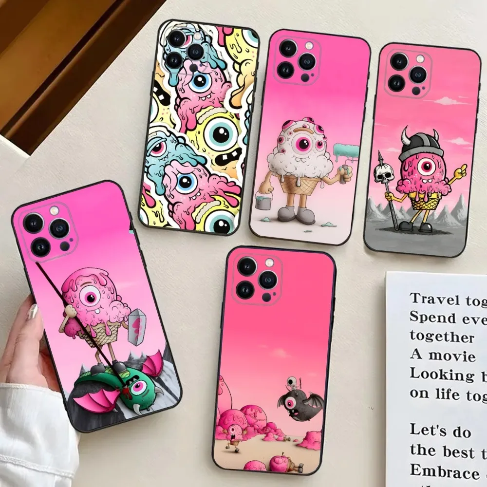 B-Buffmonster Art  Phone Case For iPhone 15,14,13,12,11,Plus,Pro Max,XS,X,XR,SE,Mini,8,7 Soft Silicone Cover