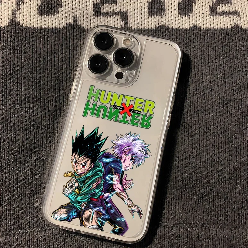 Hot Anime Black HUNTERS×HUNTERS Phone Case For iPhone 16 15 14 13 12 11 Mini Pro Max X XR XSMax 7 8 Plus SE20 Transparent Cover