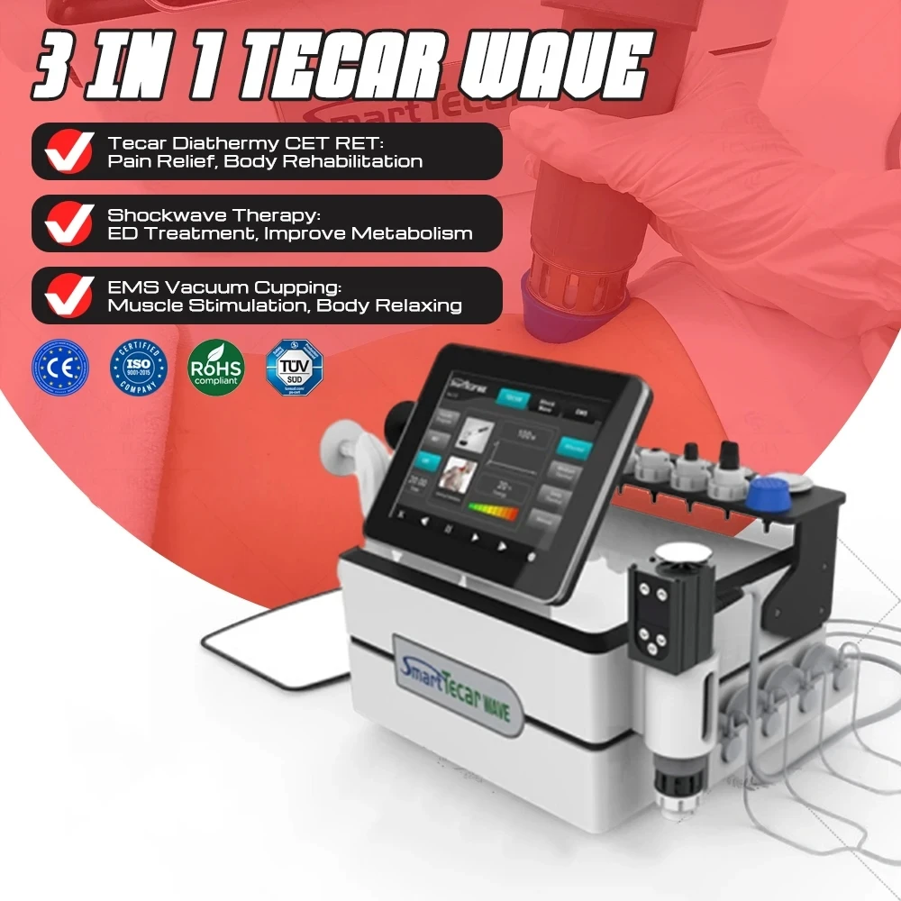 

Smart Tecar Wave 3 In 1 RET CET Therapy Pain Relief Machine ED Treatment EMS Shockwave Physiotherapy Equipment