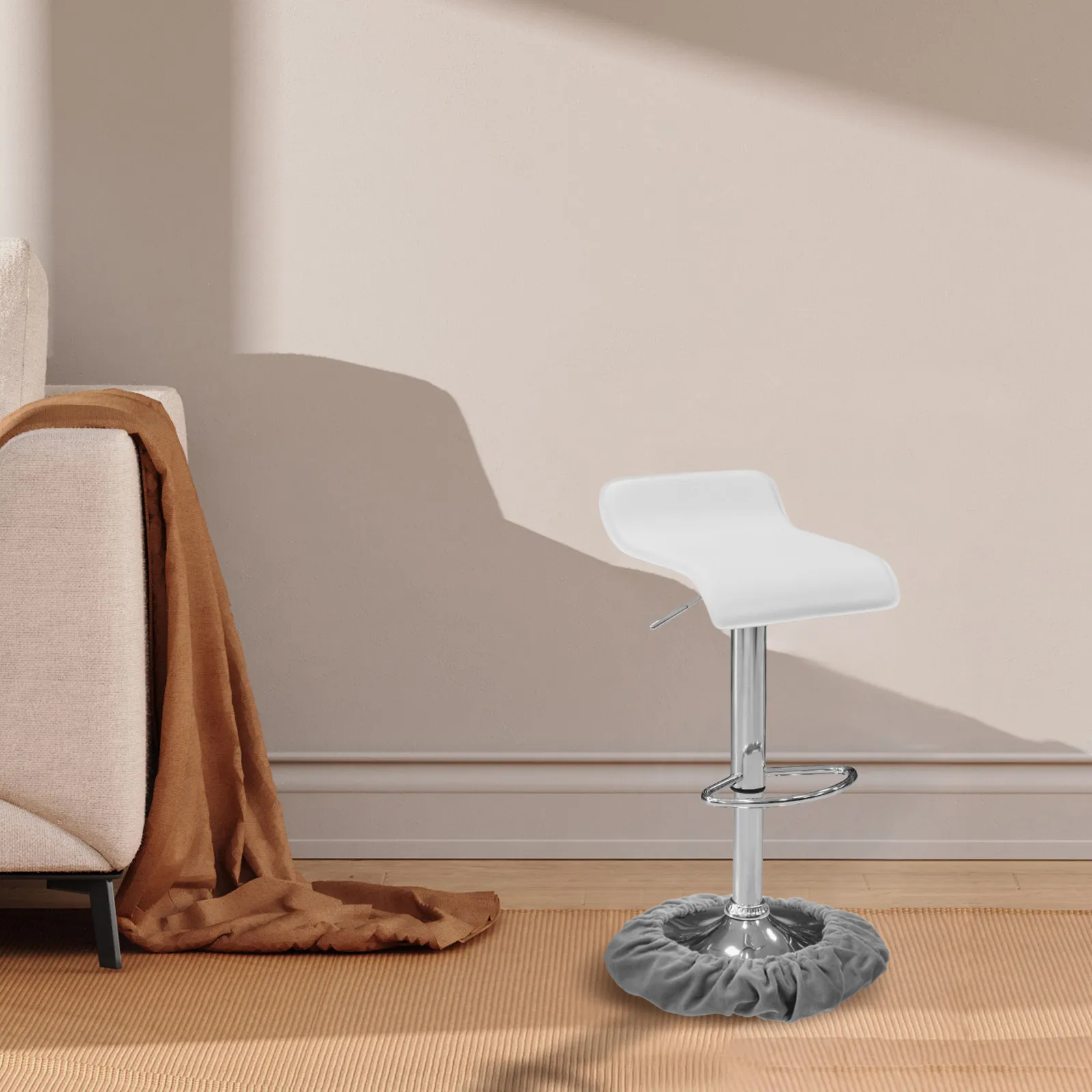 Bar Stool Floor Protector Grey Anti Slip Scratch Proof Bar Chair Base Cover Office Chair Floor Protection view 5