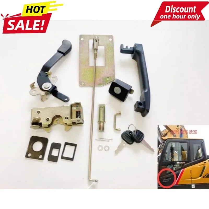 

For Sany Excavator Parts 205 215-10 305-10 Cab Door Lock Assembly Porsche Lock Cylinder Original Factory