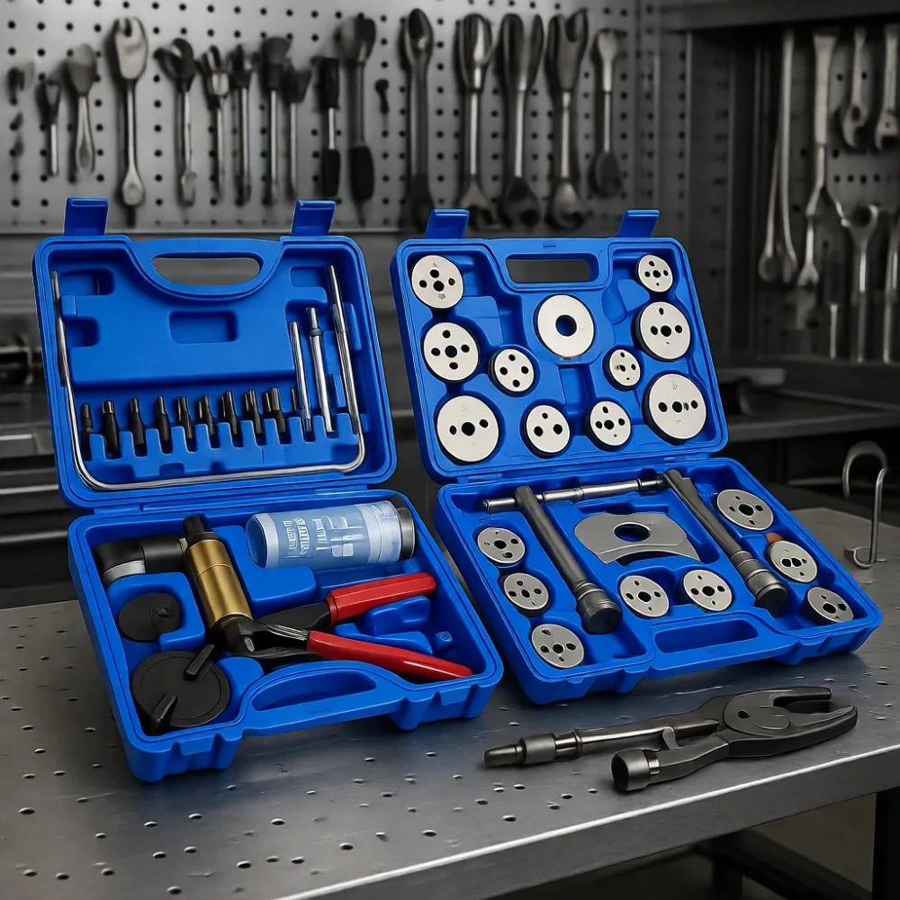 

2 in 1 Brake Caliper Compression Tool and Vacuum Pump Bleeder Kit with 18 Adapters