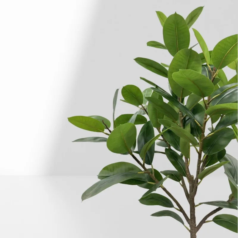 Simulation straight rubber tree fiddle leaf fig bonsai home living room simulation green plant floor ornaments garden decoration - Image 4