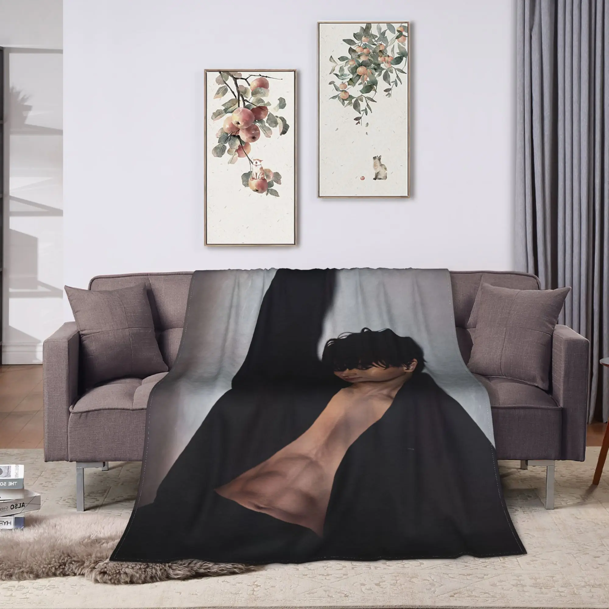 Ateez Choi San Plush Blanket Girls Boys  Flannel Throw Blanket For Home Decor Warm Design Quality Bedspread Birthday Gift