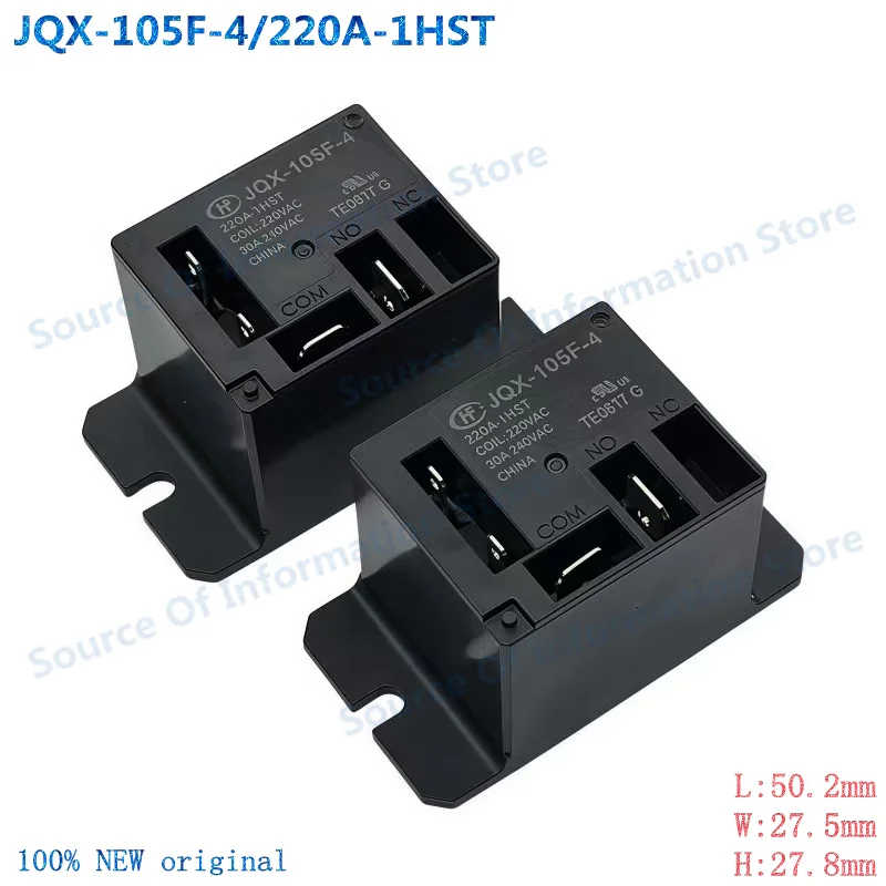 

5Pcs JQX-105F-4/220A-1HST 220VAC 4Pin 30A Air Conditioning Relay