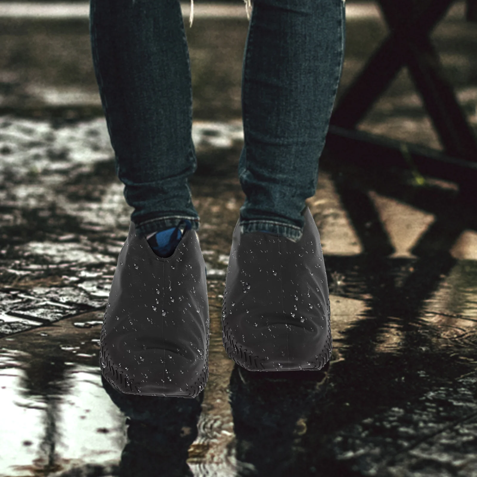 

Waterproof Shoe Cover Rain Boot Covers Overshoes Running Black Silicone Non Slip Reusable Mud Protection Foldable Shoes Cover