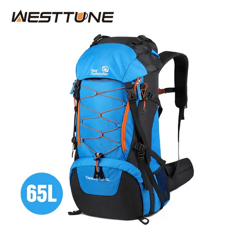 WESTTUNE Waterproof Climbing Backpack 65L Outdoor Sports Bag Big Capacity Travel Backpack Camping Hiking Backpack Trekking Bag