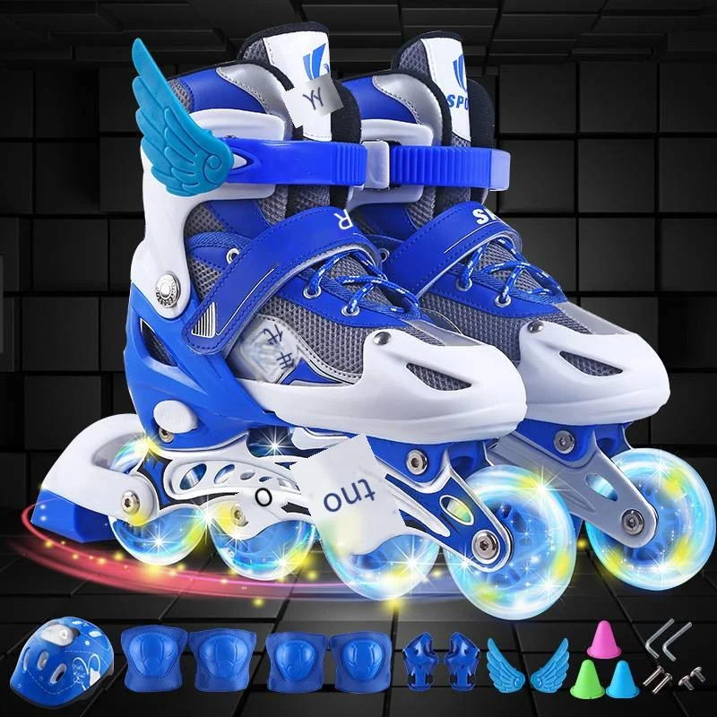 Adjustable Skates For Kids Skates Rollerskates Skates Shoes Wheels Inline Skates Kids Outdoor Skate With Light Up Wheels