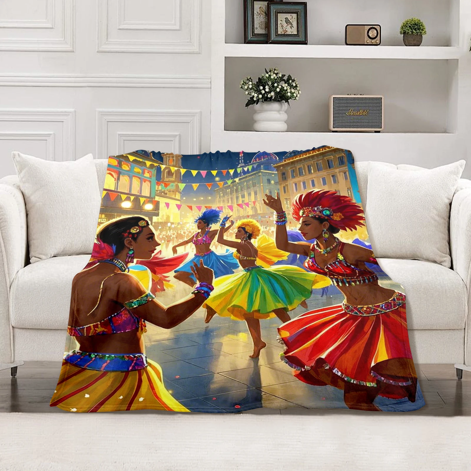 

Vibrant Street Carnival Samba Dance Blanket Perfect For Gifting Adds Joy And Energy To Home Decor