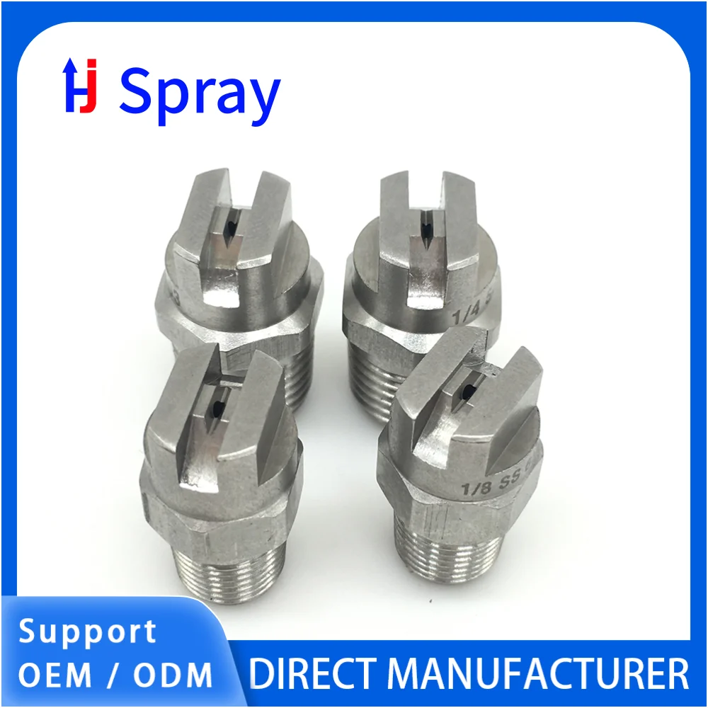 

Форсунка плоскоструйная Huajue OEM/ODM из нержавеющей стали, резьба BSPT 1/8 дюйма, серия HVV, угол распыления 50 градусов, для очистки/удаления пыли