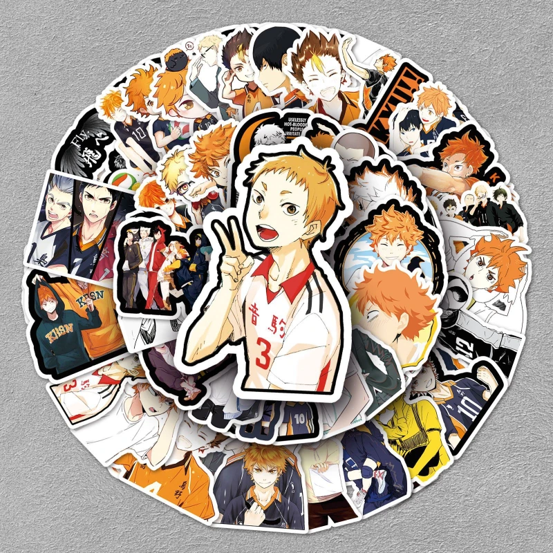 52/30/10PCS Hinata Kageyama Tobio Kageyama Anime Peripherals Graffiti Notebook Guitar Luggage Waterproof Decorative Stickers