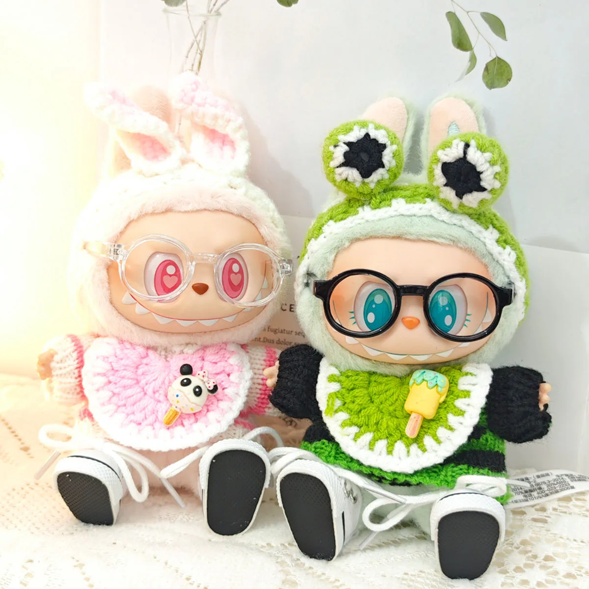 Cute Mini Plush Doll'S Knitted Clothes Dolls Clothes DIY Accessories Gifts For 17cm Labubu Dolls