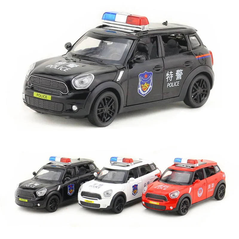 

1:32 Scale MINI Police Toy Car Models Alloy Die cast Toys Vehicles Pull Back Sound Light Toys for Boys Best Gifts kids