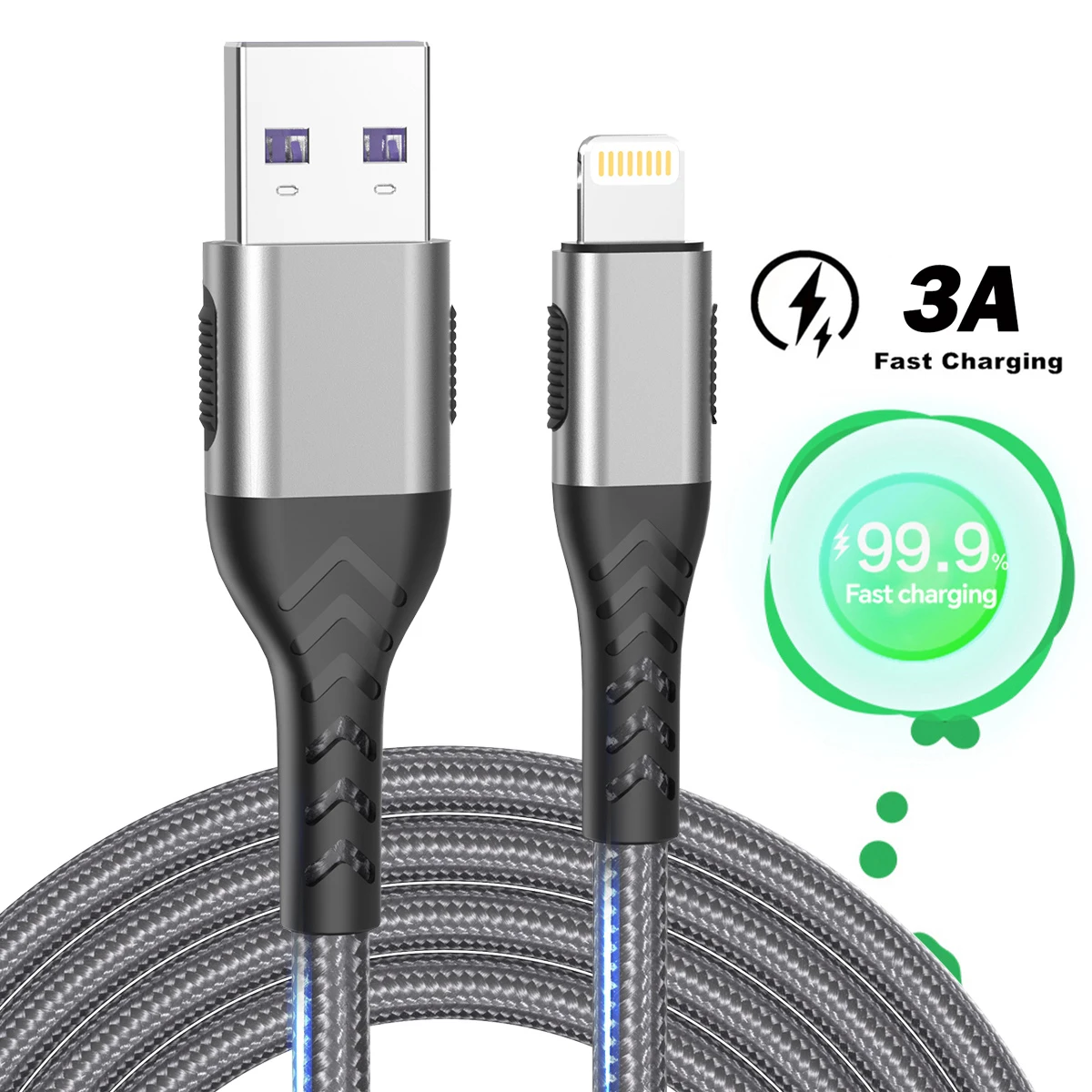 Cable USB de carga rápida para teléfono móvil, cargador de datos para iPhone 11, 12, 13, 14 Pro, X, XS Max, 6, 7, 8 Plus, SE, iPad 3A