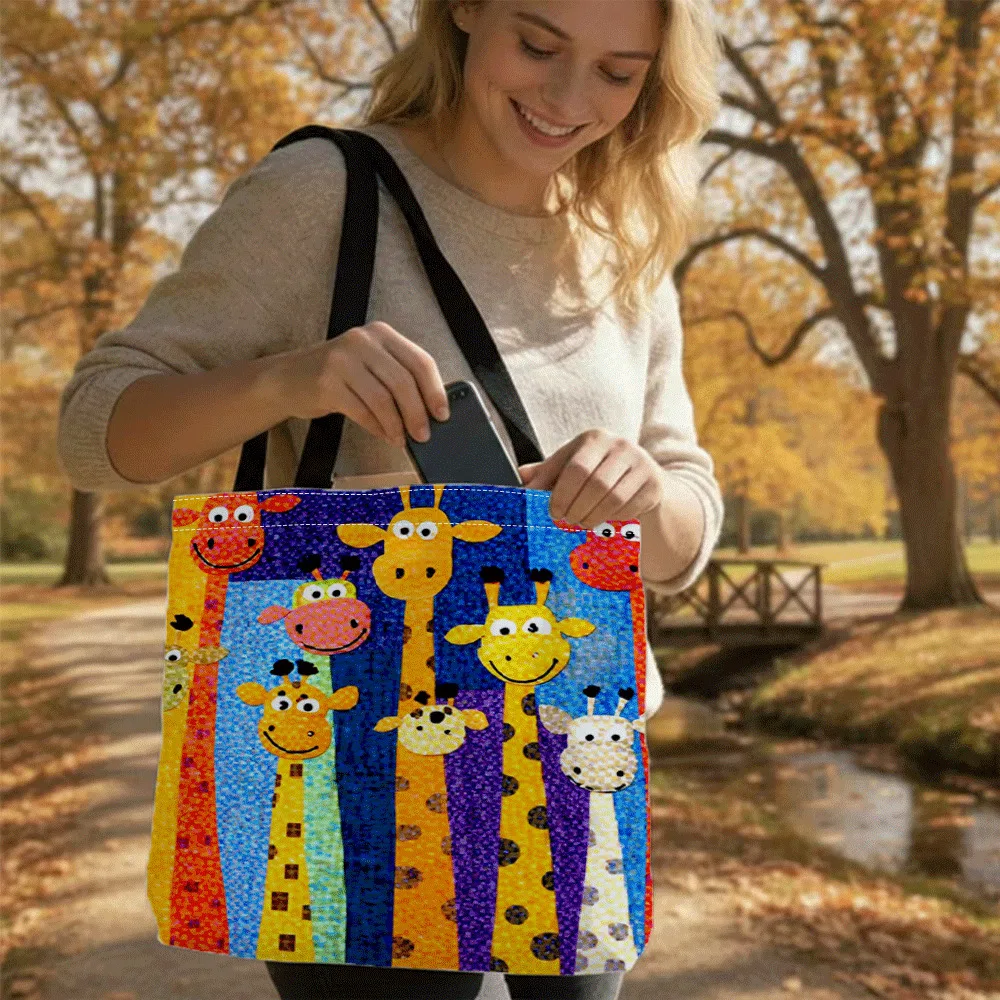 Women's Giraffe Print Tote Bag for Shopping Pouch Cute Giraf