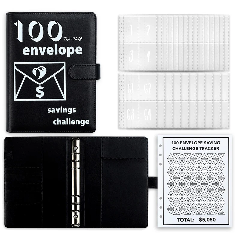 

Savings Challenges 100 Envelope Challenge Budget Binder Notebook Easy and Fun Way To Save $5,050 Binder with Cash Envelopes