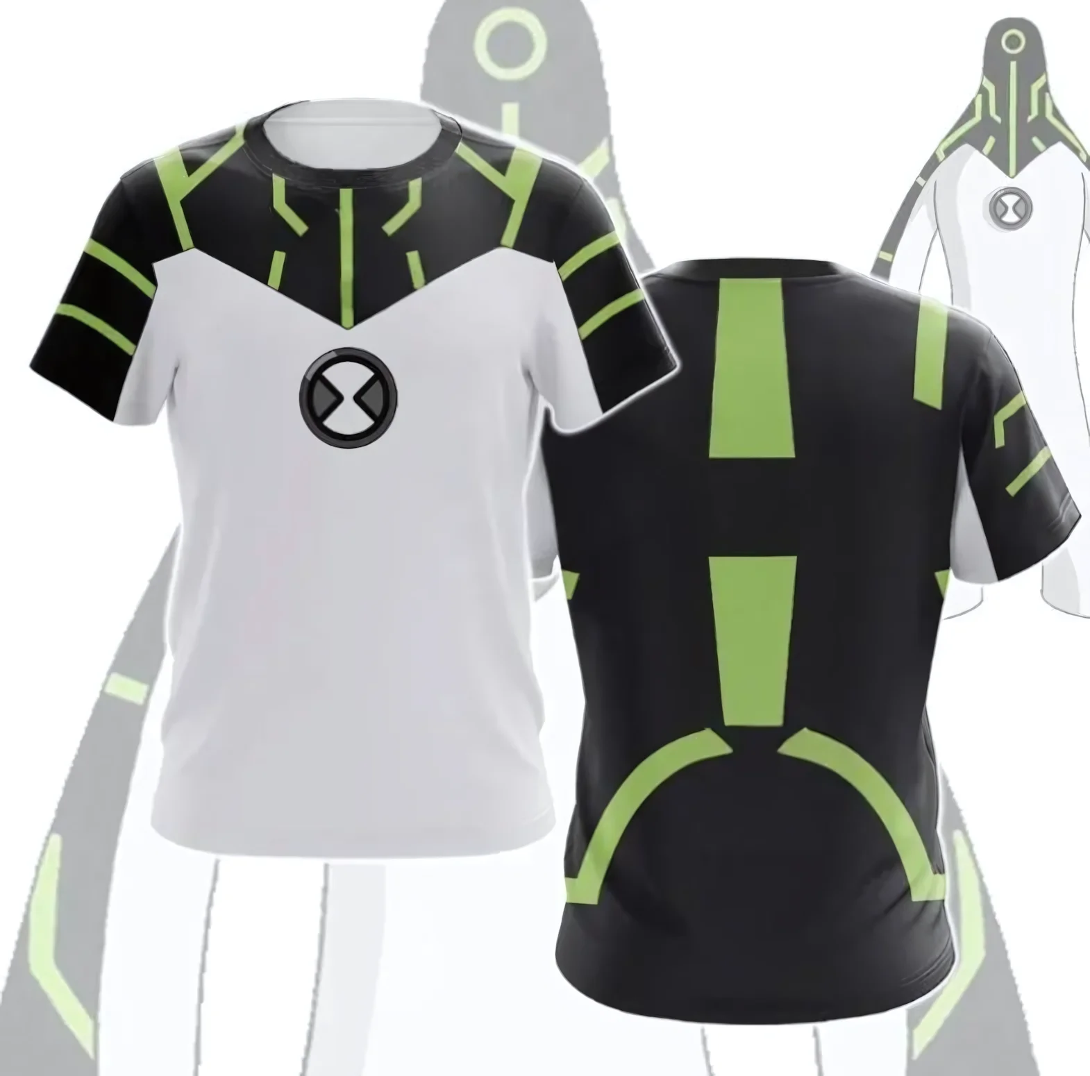 

Popular anime Ben10 3D printed men's T-shirt, fashionable and casual Harajuku short-sleeved O-neck T-shirt top