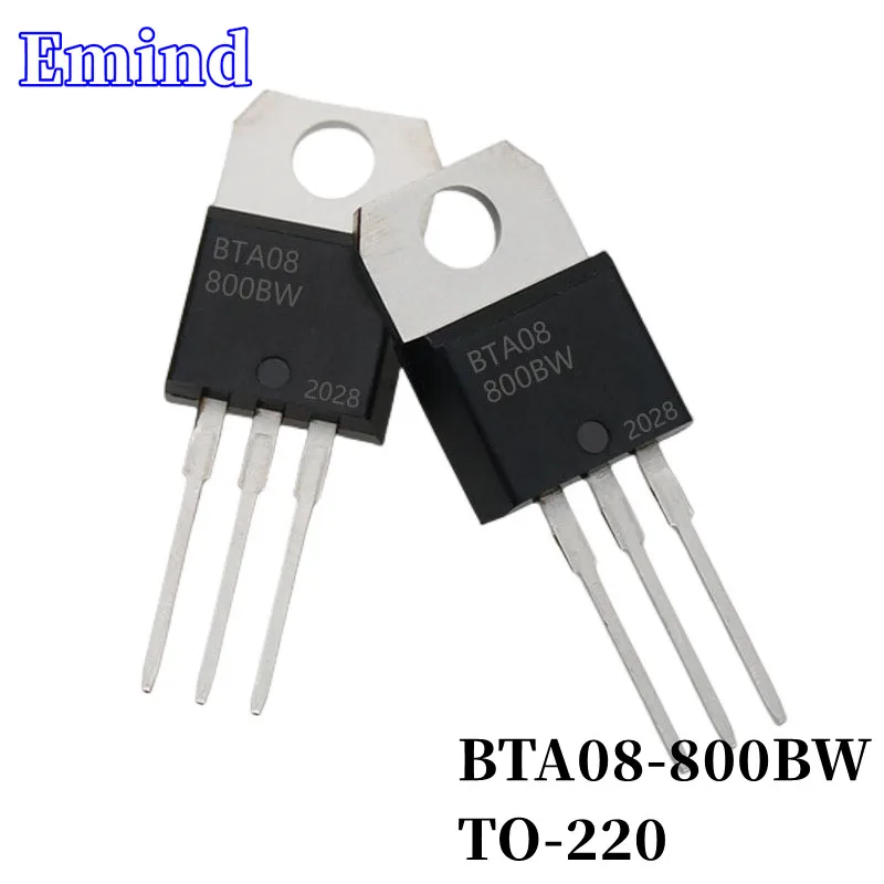 20/50/100/200/500Pcs BTA08-800BW BTA08 Triac 8A/800V TO-220 DIP Thyristor Large Chip