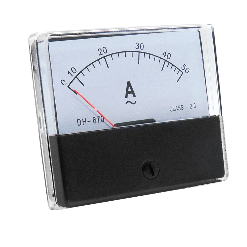 DH670 Analog Amp Panel Meter Current Ammeter Mechanical Pointer 1-500A AC Ampere Meter