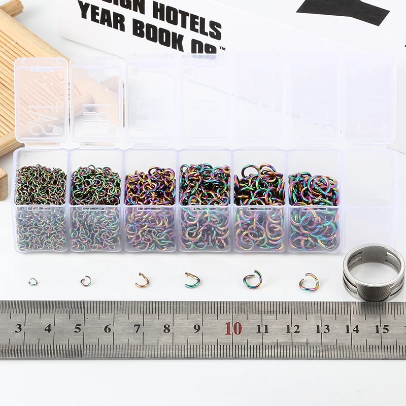 3 4 5 6 7 8 10mm Rainbow Colour Open Jump Ring Split Rings Box Sets Link Loop For DIY Jewelry Making Necklace Bracelet Material