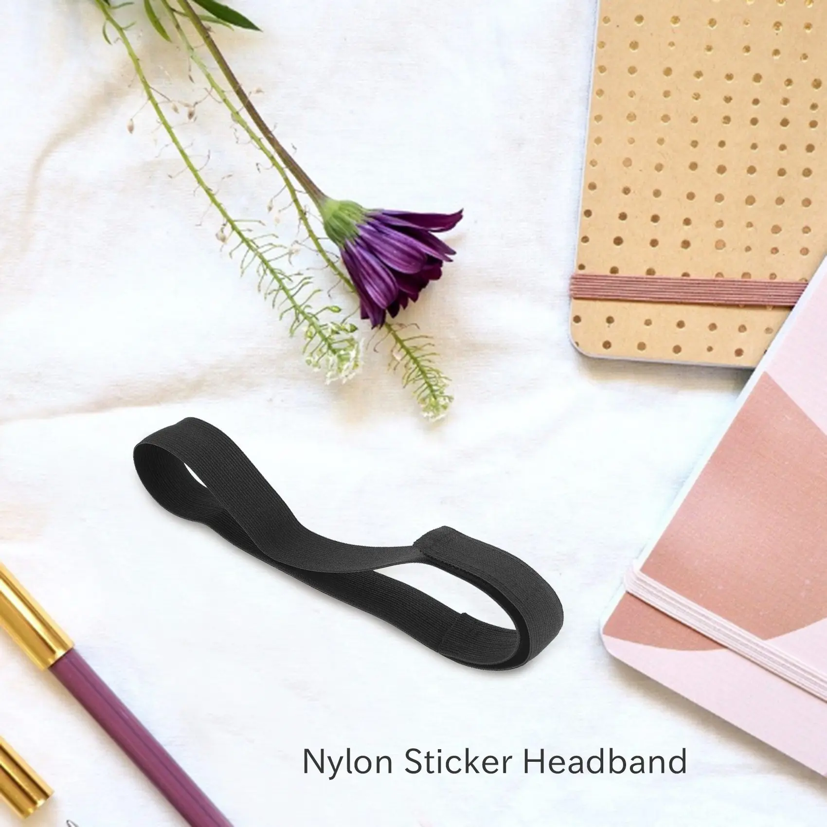 AD-3Pc/lote elástico bandana 60cm borda aperto banda 3.5cm largura náilon adesivo bandana para fechamento perucas frontais colocar para baixo