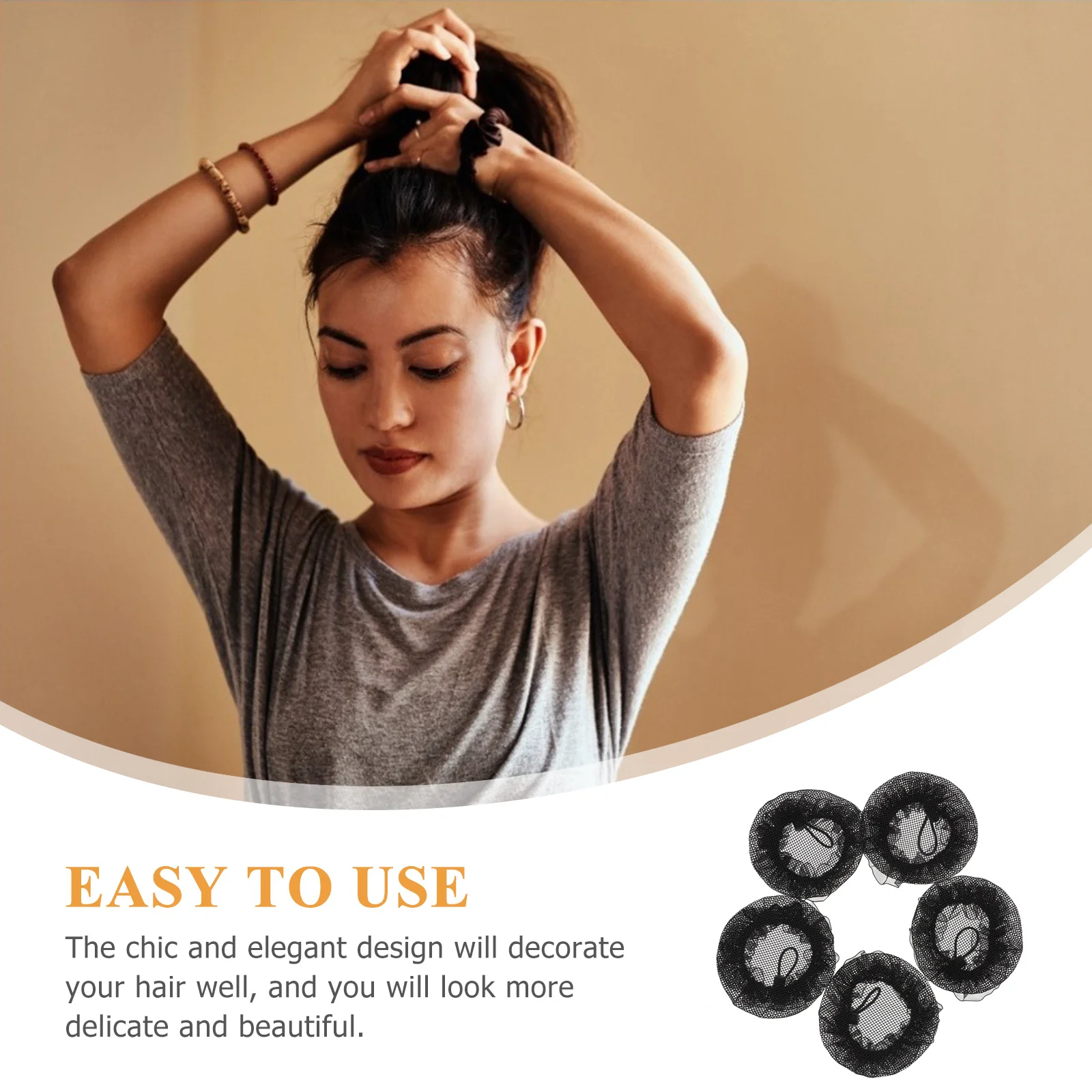 

10pcs Elastic Hair Snood Invisible Hairnets For Women Dancer Hairnets Bun Cover Mesh Net Styling Tool Hair Accessory