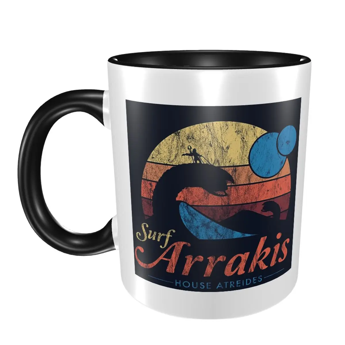 

Visit Arrakis Distressed Surf Dune Sci Fi Кружка Забавные керамические кофейные чашки Чайные кружки Молочная чашка Посуда для напитков Подарки для друзей