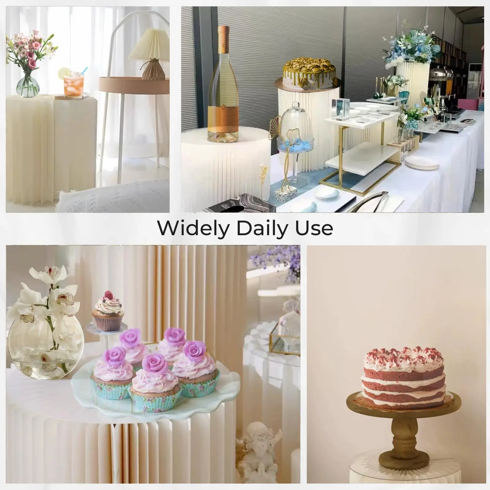 6 stücke Falten Papier Römischen Säule Ornamente Party Hochzeit DIY Dekoration Dessert Kuchen Tisch Stehen Säulen Dekoration Display-ständer – Detail 6