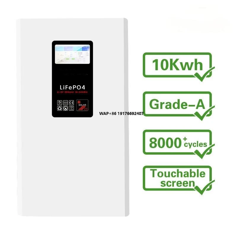 

Enikol Wall Mounted LiFePO4 Battery 10KWH 48V 200AH 8000 Cycle Hybrid Grid Solar Energy System with CAN Communication