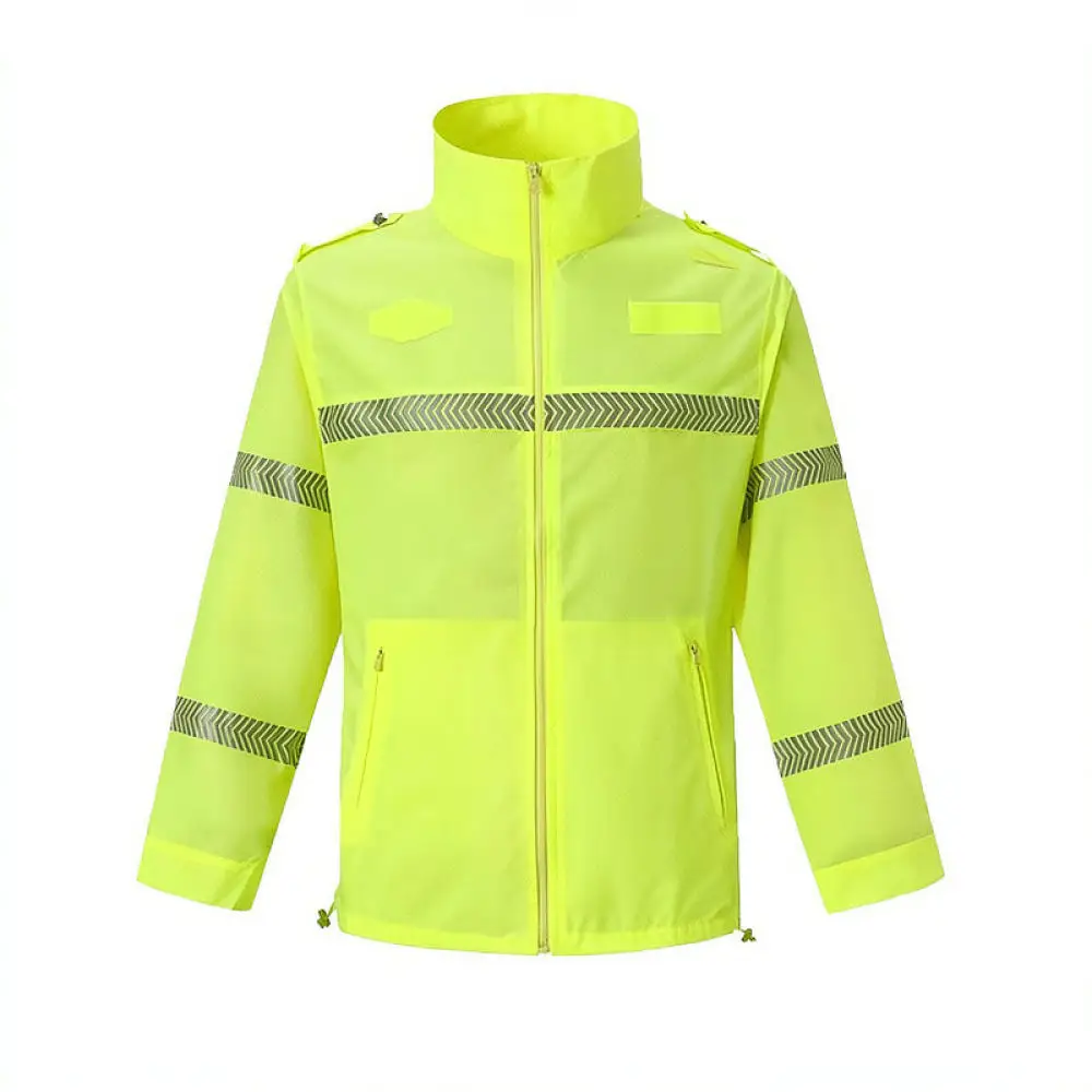 Outdoor Construction Safety Reflective Jacket Sunscreen Workwear High Visibility Protective Clothing For Traffic Road Work
