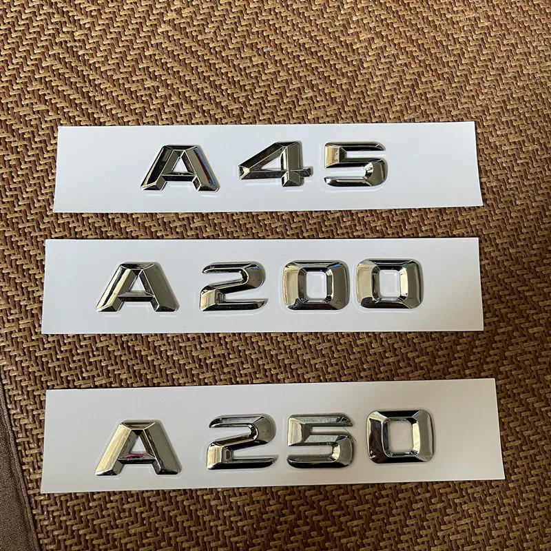 

Багажник автомобиля с буквами логотипа, эмблема, значок, наклейки, наклейка для Mercedes Benz A Class A35 A45 A200 A220 A250 A260 4Matic W169 W176 W177