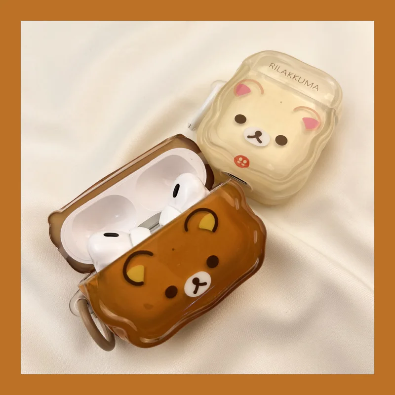 Bonito dos desenhos animados urso airpods caso protetor sem fio bluetooth fone de ouvido capa compatível apple pro fones segunda geração