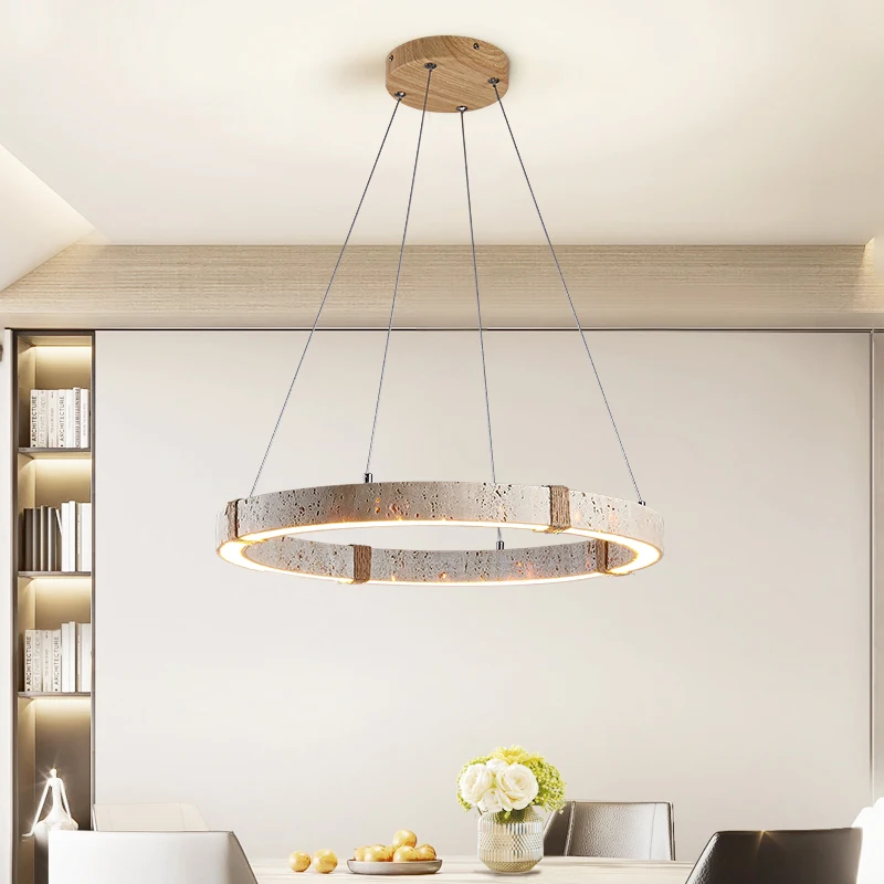 

Marble Stone Chandeliers Living Dinning Room Home Decora Nordic Modern Luxury Circle LED Pendant Lamps Simple Lighting Fixtures