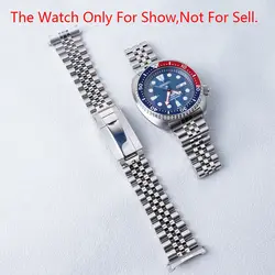 Roalmy 22mm Hollow Curved Watch Band Jubilee Bracelet Oyster Folding Safety Buckle For Seiko Prospex Seiko KING TURTLE SRPE03 39