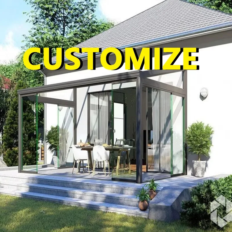

Any Size Custom Aluminum Sunroom Tempered Glass All Season Weatherproof Energy Efficient Residential Backyard Patio Shelter