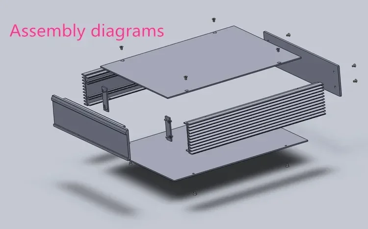 Caixa diy 215*52*263mm chassi amplificador de alumínio/dac/computador/amplificador de carro/caixa de instrumentos/caixa de amplificador/caixa/caixa diy